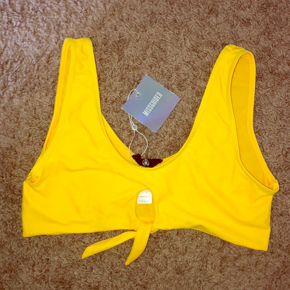 Yellow missguided bikini top